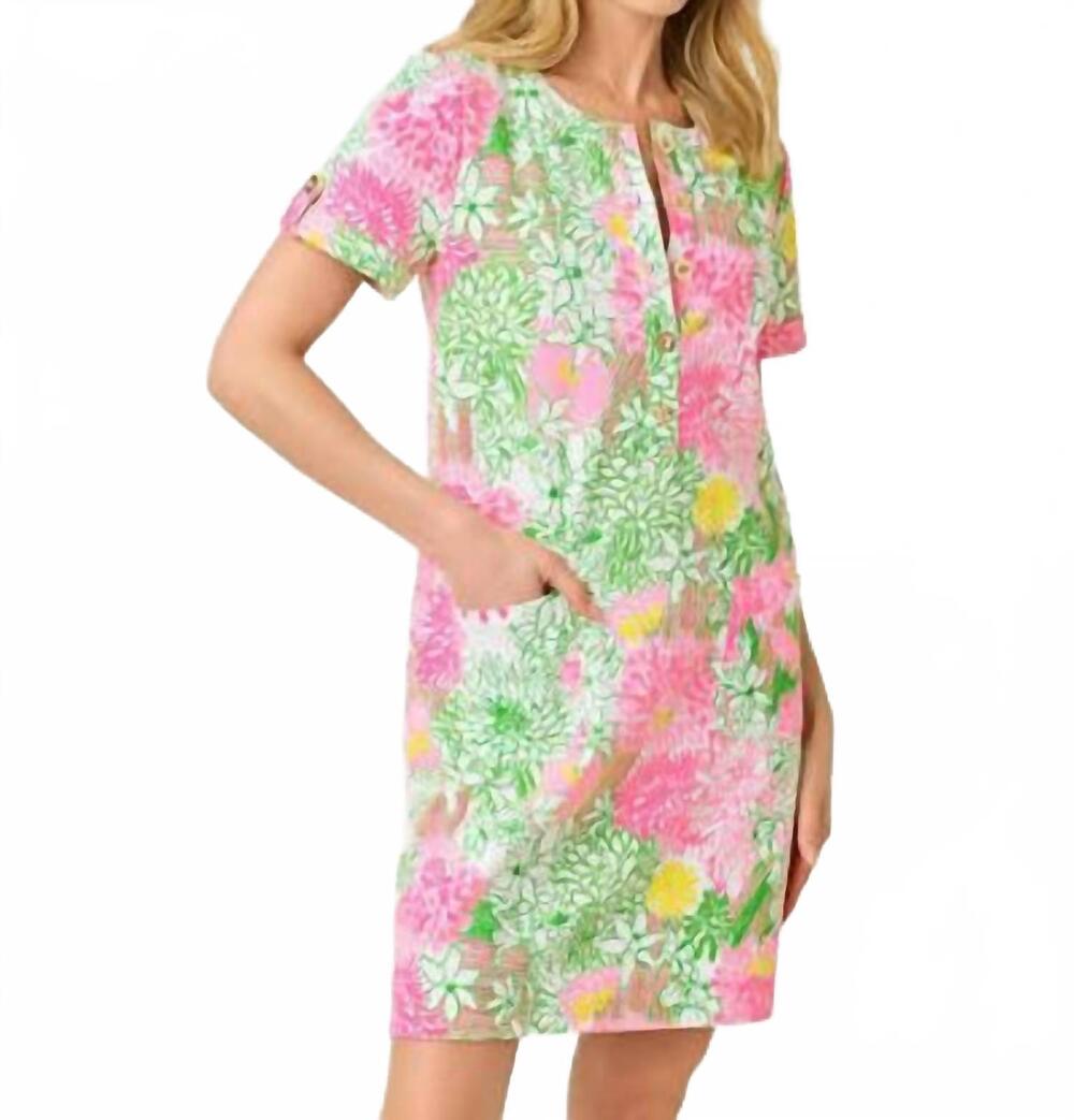 NEW LILLY PULITZER women's cameron dress in resort white mum patch